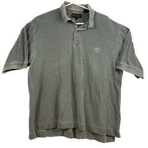 Timberland Mens Polo Shirt XL Gray 100% Cotton Embroidered Logo Casual Classic